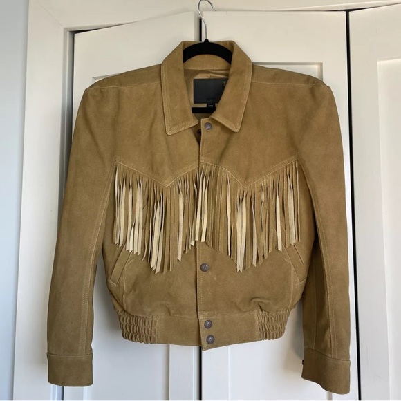 R13 Fringe suede Bomber Jacket - Picture 6 of 11